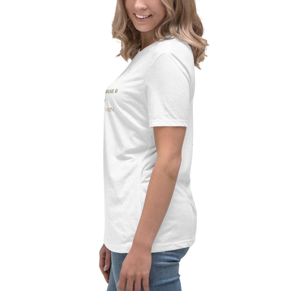 Camiseta blanca con diseño La Magia de Diego Italia 1990, lateral mujer