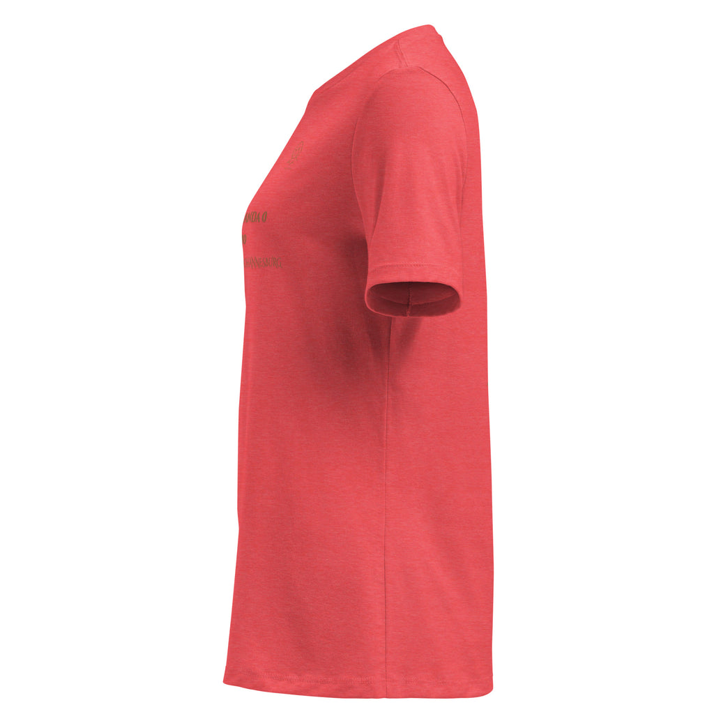 Camiseta mujer roja España Sudáfrica 2010 con diseño conmemorativo de la final del Mundial, lateral
