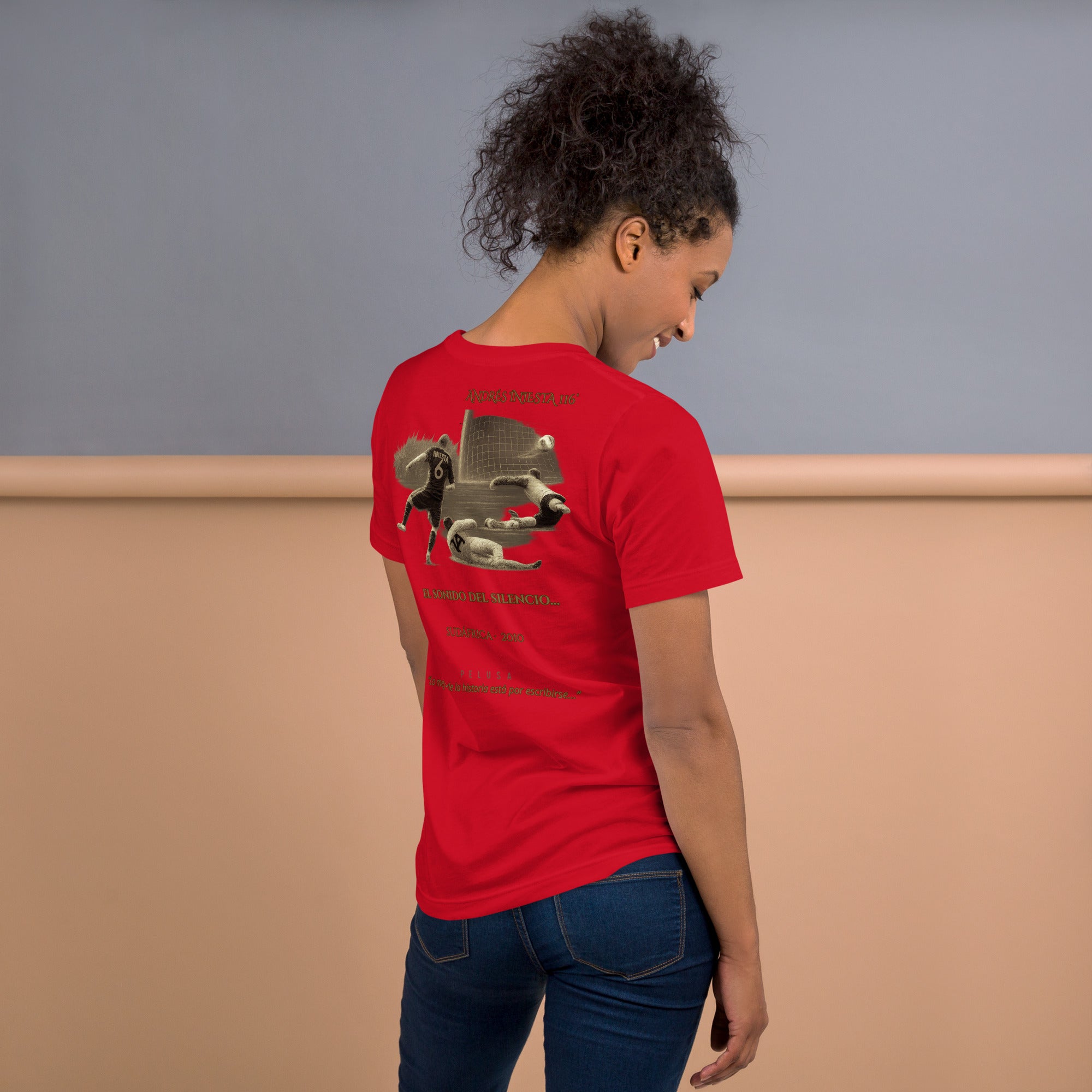 Parte trasera camiseta roja mujer   España Holanda Final Mundial 2010 