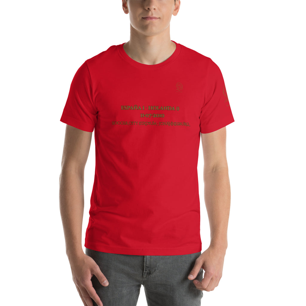 Camiseta roja parte frontal camiseta España campeona del mundo 2010