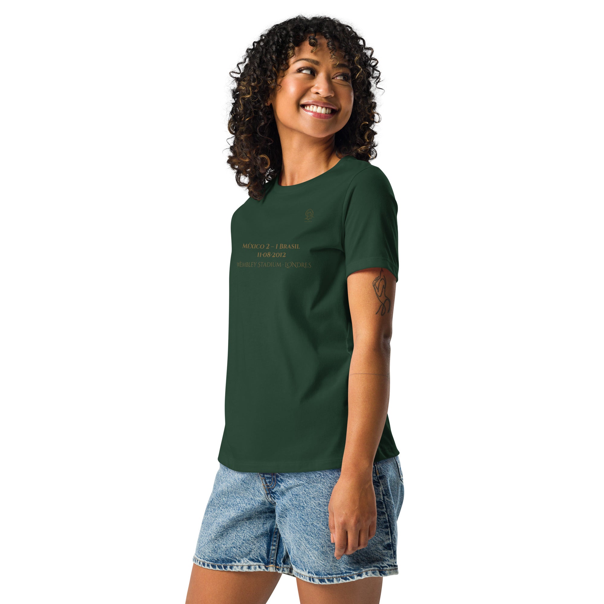 Camiseta México El Oro Eterno | México 2-1 Brasil | Final Olímpica Londres 2012  | verde  |  mujer | lateral