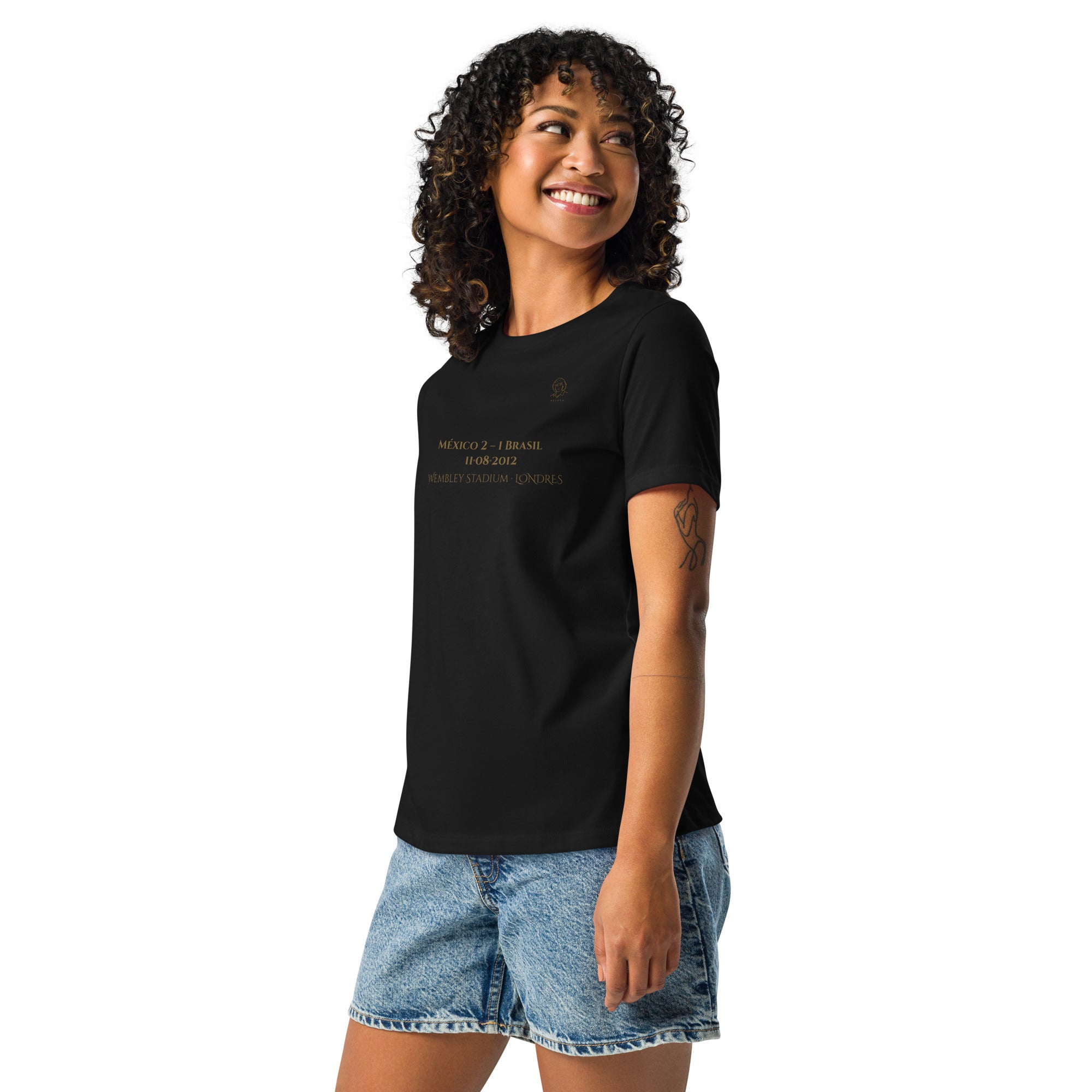 Playera México El Oro Eterno | México 2-1 Brasil | Final Olímpica Londres 2012 | Mujer | Lateral | Negra