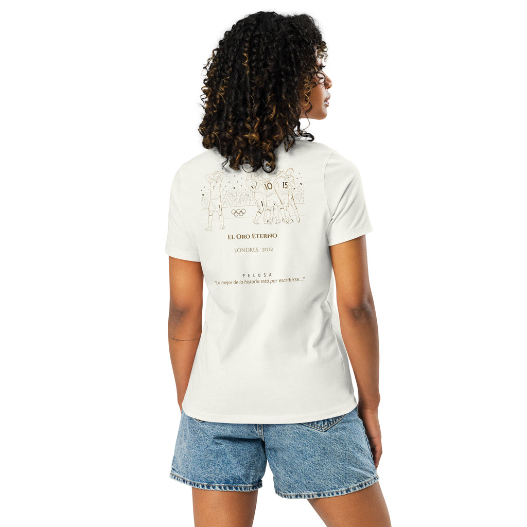 Camiseta México El Oro Eterno | México 2-1 Brasil | Final Olímpica Londres 2012 | Mujer | Blanca | Vestido | Trasera