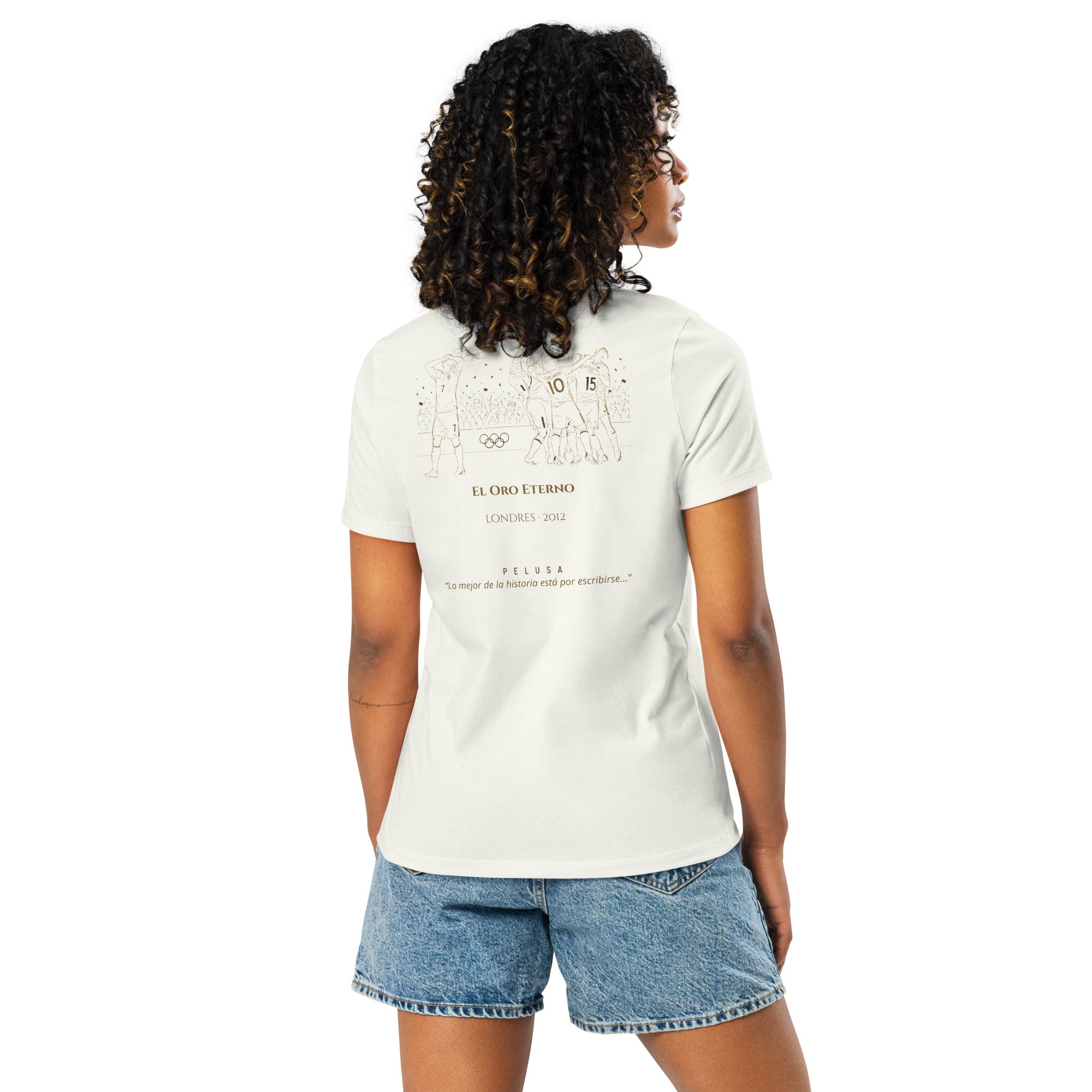 Camiseta México El Oro Eterno | México 2-1 Brasil | Final Olímpica Londres 2012 | Mujer | Blanca | Vestido | Trasera